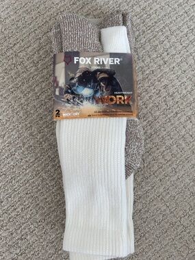 Fox River 6504 Socks Fox River Steel Toe Work Socks 2 pairs Made In USA White